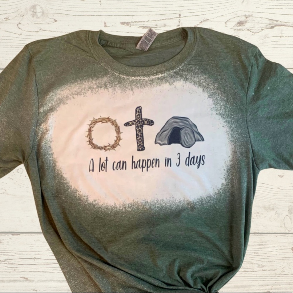 Easter/a lot can happen/graphic bleached tee